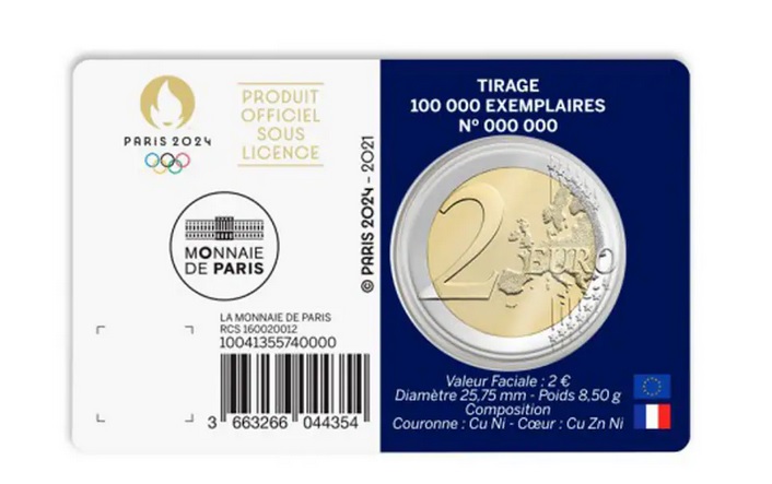 2€ PARIS 2024 - coincard | FRANCÚZSKO