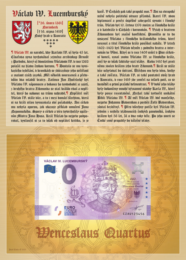 Oficiálny folder VÁCLAV IV. LUCEMBURSKÝ - vnútorná strana