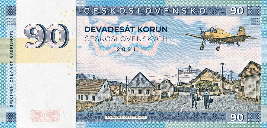 GÁBRIŠOVKA - 90 KORÚN ČESKOSLOVENSKÝCH - PRAGA V3S (séria T)