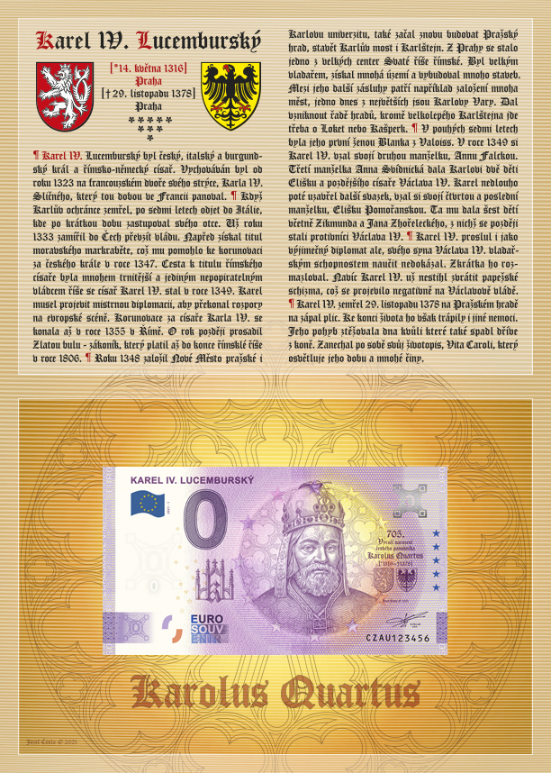 Oficiální folder KAREL IV. LUCEMBURSKÝ