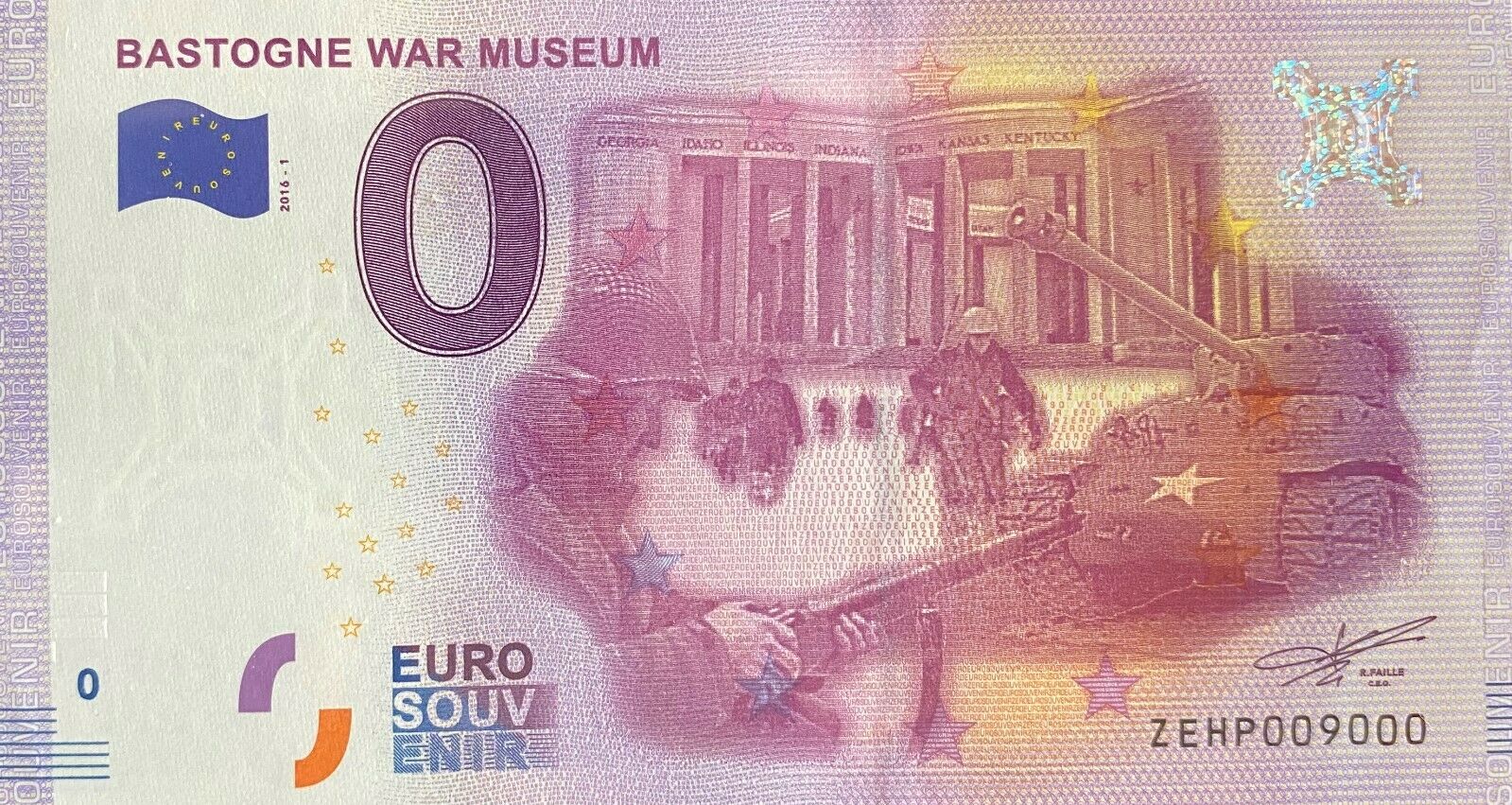 Bastogne-War-Museum-2016-1-0-euro-souvenir-banknote-belgium