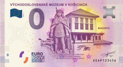 0 Euro Souvenir bankovka - VÝCHODOSLOVENSKÉ MÚZEUM V KOŠICIACH - RODOŠTO 2018-1