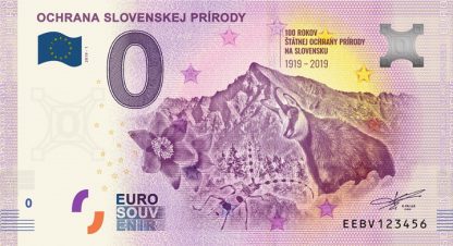 0 Euro Souvenir bankovka - Ochrana slovenskej prírody 2019-1