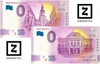 SET 0 Euro Souvenir BRATISLAVA 2020 - MICHALSKÁ BRÁNA & HISTORICKÁ BUDOVA SLOVENSKÉHO NÁRODNÉHO DIVALDA – CHYBOTLAČ