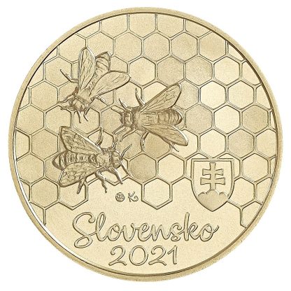 5 EURO VČELA MEDONOSNÁ | SLOVENSKO 2021 - lícna strana