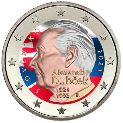 2 EURO ALEXANDER DUBČEK - kolorovaná