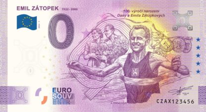 0 Euro Souvenir – EMIL ZÁTOPEK 1922 - 2022 | 2022-1 - 100. výročí narození Dany a Emila Zátopkových