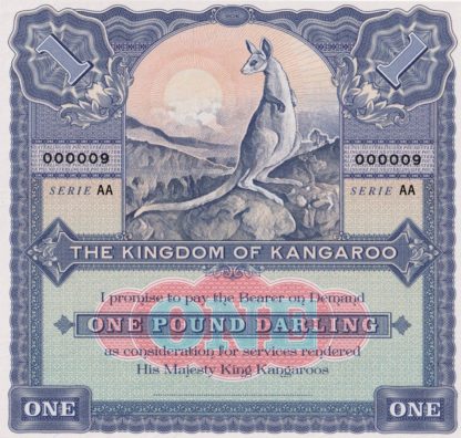 GÁBRIŠOVKA – ONE POUND DARLING – The kingdom of kangaroo / Kráľovstvo kengúr (séria AA) - predná strana