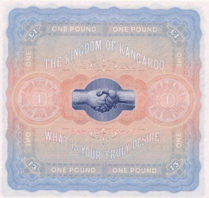 GÁBRIŠOVKA – ONE POUND DARLING – The kingdom of kangaroo / Kráľovstvo kengúr (séria AA) - zadná strana