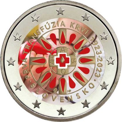 2 EURO - 100. VÝROČIE PRVEJ TRANSFÚZIE KRVI NA SLOVENSKU - kolorovaná