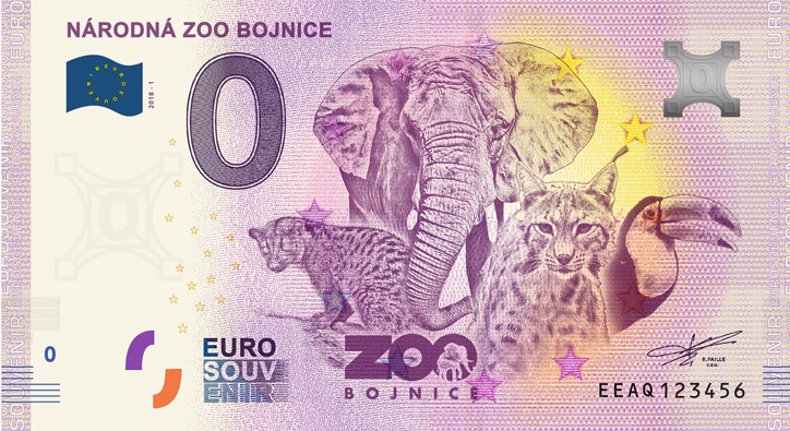0 Euro Souvenir bankovka - NÁRODNÁ ZOO BOJNICE 2018-1