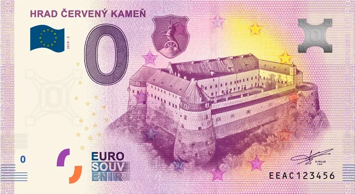 0 Euro Souvenir bankovka - Hrad Červený Kameň 2019-2