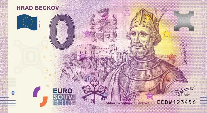 0 Euro Souvenir bankovka - Hrad Beckov 2019-1