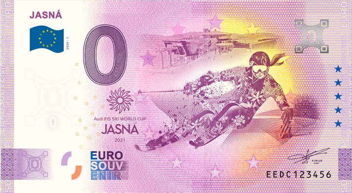 0 Euro Souvenir bankovka - JASNÁ 2020-1