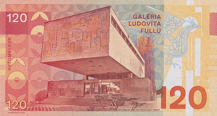 GÁBRIŠOVKA – 120 KORÚN ČESKOSLOVENSKÝCH – ĽUDOVÍT FULLA (1902 - 1980) - zadná strana