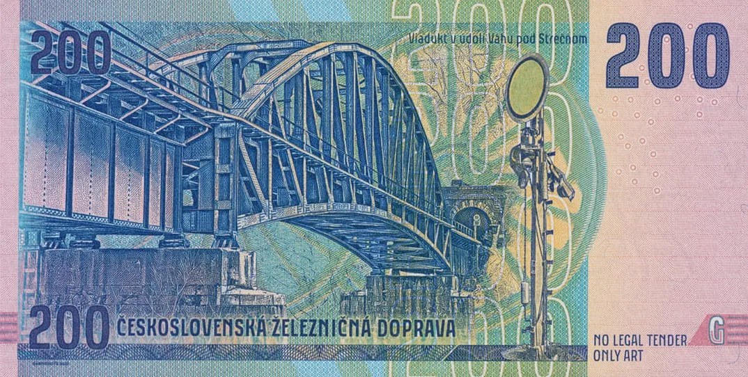 GÁBRIŠOVKA – 200 KORÚN ČESKOSLOVENSKÝCH – Lokomotíva E499.0 (séria RZ)