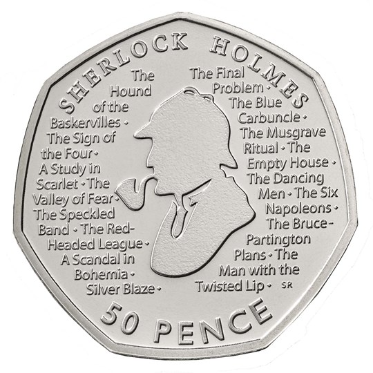 SHERLOCK HOLMES 2019 UK 50p BU - reverz