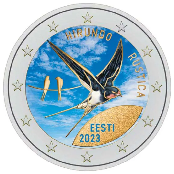 2 EURO ESTÓNSKO 2023 – Lastovička – kolorovaná