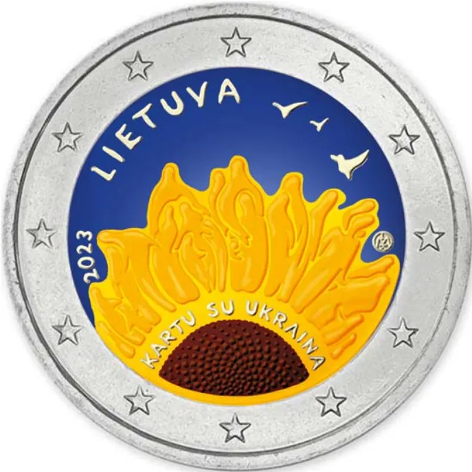 2 EURO LITVA 2023 – Spoločne za Ukrajinu – kolorovaná