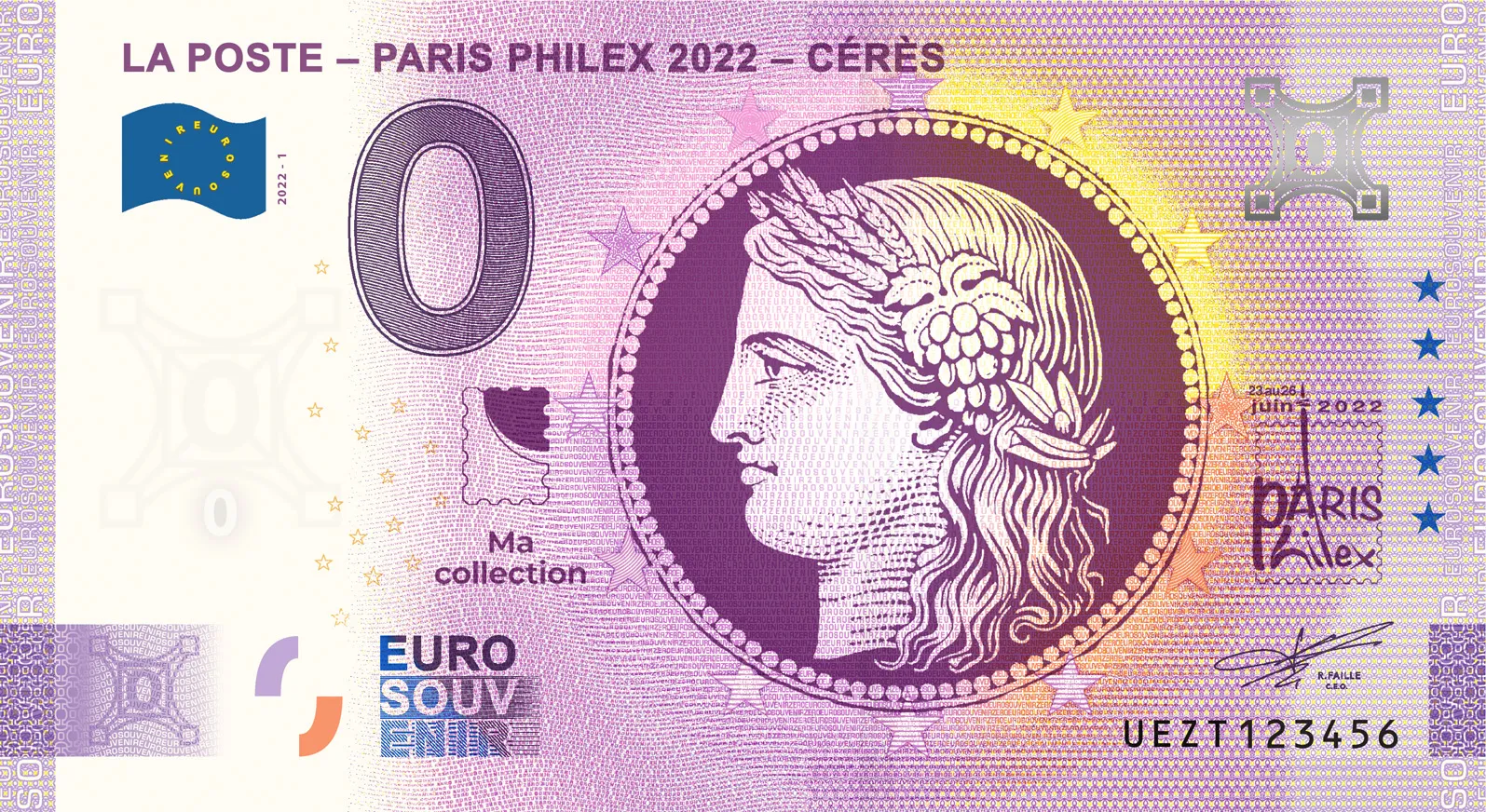 UEZT2022-1 LA POSTE – PARIS PHILEX 2022 – CÉRES 2022-1