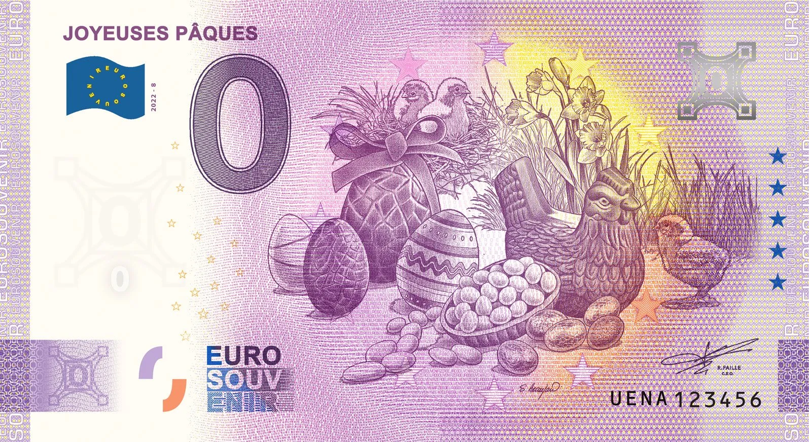 Joyeuses-Paques-2022-8-0-euro-souvenir-banknotes-france JOYEUSES PAQUES 2022-8 ANNIVERSARY