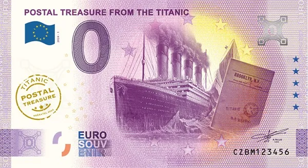 CZBMPR POSTAL TREASURE FROM THE TITANIC 2024 – 1 – so zlatou prítlačou