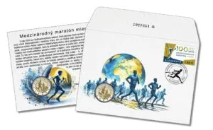 2 EURO – 100. VÝROČIE ZALOŽENIA MEDZINÁRODNÉHO MARATÓNSKEHO BEHU V KOŠICIACH