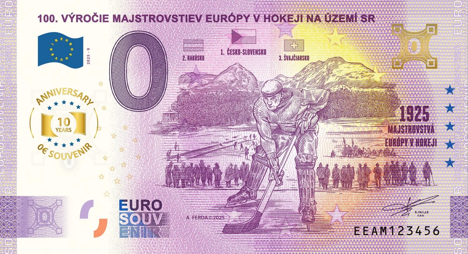 EEAM2025-9A 100. VÝROČIE MAJSTROVSTIEV EURÓPY V HOKEJI NA ÚZEMÍ SR 2025-9 – ANNIVERSARY