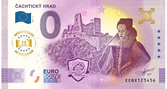 0-euro-souvenir-cachtice-v4-anniversary ČACHTICKÝ HRAD 2025-4 – ANNIVERSARY