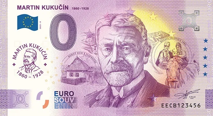 kukučín s prítlačou MARTIN KUKUČÍN 2025-8 s fialovou prítlačou