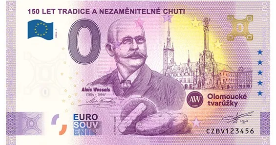 0-euro-souvenir-olomoucke-tvaruzky-anniversary 150 LET TRADICE A NEZAMĚNITELNÉ CHUTI 2026-1 so zlatým hologramom