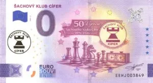 ŠACHOVÝ KLUB CÍFER 2026-2 so zlatou prítlačou (Veža)
