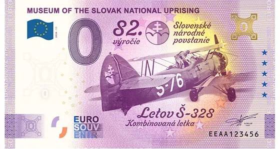 0-euro-souvenir-sk-muzeum-SNP-v11-golden MUSEUM OF THE SLOVAK NATIONAL UPRISING 2026-11 so zlatým hologramom