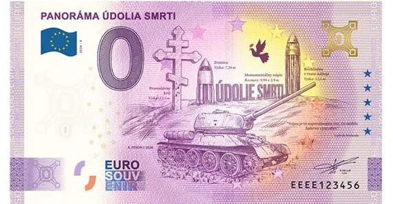 0-euro-souvenir-sk-udolie-smrti-v4-golden PANORÁMA ÚDOLIA SMRTI 2026-4 so zlatým hologramom